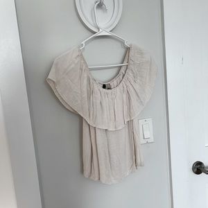 Off The Shoulder Linen Blouse - Size Small